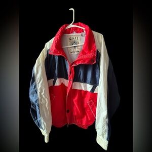 Vintage Unisex XL Jacket Red/Grey/Blue Nautical sailing jacket Thin Size XL